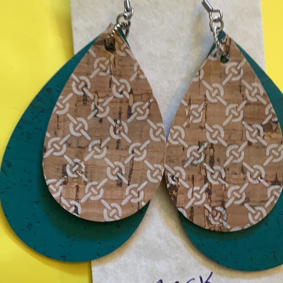 Handmade Genuine Cork Earrings - Picture 2 of 4
